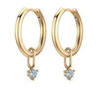 Chereda Pendientes de aro pequeños de oro para mujer, chapados en oro, con circonita cúbica, hipoalergénicos, para cartílago para hombre, talla única, Cobre, circonita, Sin piedra preciosa