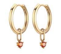 Chereda Pendientes de aro pequeños de oro para mujer, chapados en oro, con circonita cúbica, hipoalergénicos, para cartílago para hombre, talla única, Cobre, circonita, Sin piedra preciosa