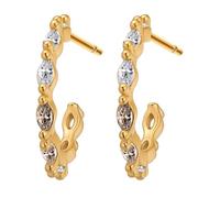 Chereda Pendientes de oro para mujer, aros de oro, pavimentados con pequeñas circonitas cúbicas, hipoalergénicos, joyería delicada para dormir, regalo de Navidad, aniversario, cumpleaños, talla única