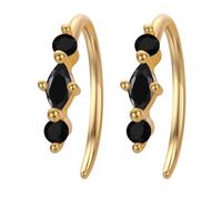 Chereda Pendientes de rosca de oro para mujer, chapados en oro, hipoalergénicos, con circonita cúbica, aretes colgantes, joyería minimalista para ella, talla única, Cobre, circonita, Sin piedra