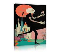 CHERHERART Arte mural para salón pintura de calaveras góticas de fantasía oscura vintage grabados surrealistas de lienzo de mariposa para dormitorio 45x70cm Cuadro interior