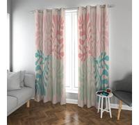CHERHERART Cortinas Opacas Florales abstractas Hojas de Planta Rosa Verde Verdoso Cortinas Modernas de Ojal para Dormitorio del salón Set de 2 Paneles 2xB132xH225