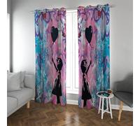 CHERHERART Cortinas Opacas para Dormitorio Globos de corazón Grafitis Tapeados oscurecidos para Dormitorio Salón Ventana del Dormitorio Habitación del bebé 2 Paneles 2xB140xH260