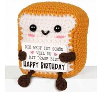 CheriGift Positive Toastform Geburtstagsgeschenk für Frauen, Handgemachte Toast Glücksbringer, Mutmacher Pocket Hug Figuras Regalo para novia, esposa, mamá, 2.76x2.17x3.35 inches