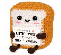 CheriGift Regalos de cumpleaños número 18 para niñas y niños, tostadas de ganchillo hechas a mano, decoraciones de cumpleaños número 18 para niños y niñas, para hijo de 18 años, hija, nieta, nieto