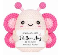 CheriGift Regalos Get Well Soon para mujeres, regalos pensando en ti, hecho a mano, mariposa, apoyo emocional, ganchillo para animar a alguien, enviar abrazos para amigos, familia, decoración de mesa