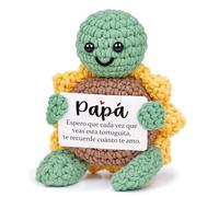 CheriGift Tortuga Figurita Positiva Regalos Padre, Tortuga Hechas a Mano, Originales Regalos Cumpleaños Padre Papá, Día de la Padre, Navidad, 7 x 5 x 10 cm