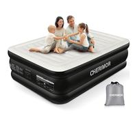 CHERIMOR Colchón de aire Queen con bomba integrada, colchón inflable de 18 pulgadas elevado, multicapa a prueba de fugas, soporte resistente de 800 libras, cama de aire tamaño Queen para invitados en