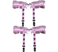 CHERISH 2 piezas mujeres niña sexy cuero corazón ligas elástico muslo alto liga liga liga anillo punk rock remache pierna (rosa)