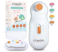 Cherish Baby Care Lima Eléctrica Uñas Bebé - Detención Automática, Lima Uñas Bebé Recién Nacido con Estuche y Soporte, 4 Tipos de Almohadillas (0-12+ meses)
