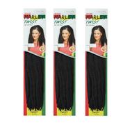 Cherish Reggae Marley Twist - Extensiones de pelo trenzado a granel, 43 cm, 3 paquetes (color 1)
