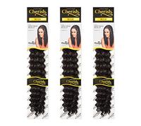 Cherish Trenzas de pelo de ganchillo de 22 pulgadas, color 1B, paquete de 3