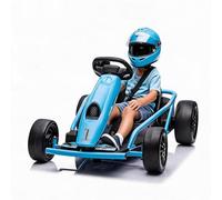 CherishCradle Go-Kart Eléctrico Infantil 24V (2x300W) con Modo Drift | - hasta 13 km/h (Batería 9Ah) - Arranque Suave, Música/MP3 y Claxon - Asiento Ajustable, Carga 70 kg (6-12 años) - Color Azu