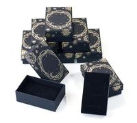 Cheriswelry 10 cajas de joyería cuadradas de cartón negro de 8,15 x 5,15 x 2,75 cm, pequeñas cajas de regalo cuadradas de cartón para embalaje de joyas y collares