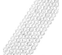 Cheriswelry 10 hebras de cuentas de vidrio facetadas de 4 x 3 mm, cristal transparente, espaciador Rondelle, cuentas sueltas para hacer joyas, manualidades, agujero: 0,4 mm, 18,9 pulgadas