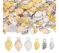 Cheriswelry 120 colgantes de hoja de aleación tibetana con hojas de santificación, dijes de metal para hacer joyas, collares, pulseras, aretes, manualidades, llaveros