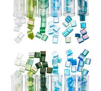 Cheriswelry 240 cuentas de cristal de 2 agujeros, 12 colores, conectores de cuentas Tila, dijes deslizantes con caja de almacenamiento a granel para hacer joyas, pulseras, collares, aretes