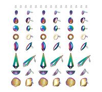 Cheriswelry 32 piezas Componentes de Pendientes Tipo Clavo de Acero Inoxidable 304 de Estilo Mixto con 50 piezas Tuercas para los Oídos para Hacer Joyas DIY