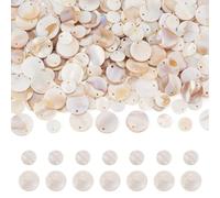 Cheriswelry Abalorio de concha natural de nácar, colgante redondo de concha marina a granel para hacer joyas, aretes, campanillas de viento, decoración del hogar, Concha