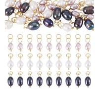 Cheriswelry Abalorio redondo de perlas naturales de patata, arroz blanco, perlas barrocas colgantes para hacer joyas, collares, pulseras, aretes, Perla