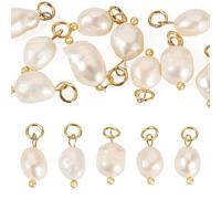 Cheriswelry Abalorio redondo de perlas naturales de patata, arroz blanco, perlas barrocas colgantes para hacer joyas, collares, pulseras, aretes, Perla