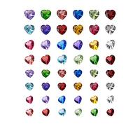 Cheriswelry Cabujones de cristal con diamantes de imitación, 240 piezas en forma de corazón, cabujones, mini piedra natal, cabujón facetado, colorido, brillante, sin agujero, cuentas para pendientes, pulseras, collares para fabricación de joyas