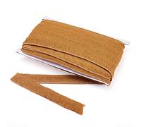 Cheriswelry Cinta de encaje con flecos de fibra de poliéster de 22 mm de ancho, 22 yardas para coser ropa, manualidades, color dorado oscuro