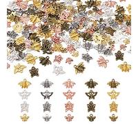 Cheriswelry Colgante de animal, abejas, mariposa, escarabajo, abeja melífera, insectos, animales voladores, perlas para colgar para joyería casera, fabricación de pulseras, 200 piezas (5 colores)