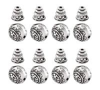 Cheriswelry, cuentas sueltas de plata tibetana, gurú en T, 3 maneras de Buda, con cono de oración para hacer pulseras