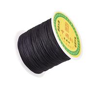 Cheriswelry Cuerda de nailon de 0,5 mm, color negro sedoso para hacer joyas, 150 yardas