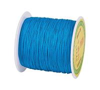 Cheriswelry Cuerda de nailon de 0.5 mm para anudar trenzado, sedoso, para hacer pulseras, macramé, joyas, 150 yardas, color azul cielo oscuro