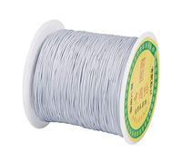 Cheriswelry Cuerda de nailon de 0,5 mm para hacer joyas, 150 yardas, color gris claro