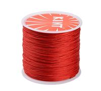 Cheriswelry Cuerda redonda de poliéster encerado de 0,5 mm, 116 yardas, cuerda para cuentas con carrete para joyería, pulseras trenzadas, macramé, rojo oscuro