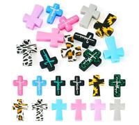 Cheriswelry Juego de 12 cuentas de silicona con cruz con palabra Jesús, 12 estilos de pulseras de Pascua para manualidades