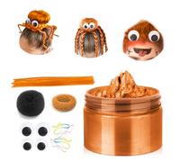 Cherocito Kit de cera temporal para cabello, araña, pulpo naranja, para adolescentes, accesorios para el día del cabello loco, regalos para niños, naranja Ce, 100 g (paquete de 1)
