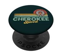 Cherokee Blood Retro Sun Vintage Indian American Tocado PopSockets PopGrip Adhesivo