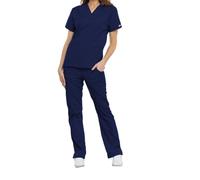 CHEROKEE Camiseta Profesional para Mujer con Cuello en V, Línea Originals, Azul (Navy), M