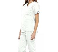 CHEROKEE Camiseta Profesional para Mujer con Cuello en V, Línea Originals, Blanco, XS