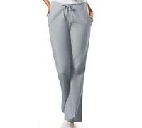 Cherokee Flare Leg Drawstring Scrub Pant Pantalones de Traje médico, Opaco, Gris, M Alto para Mujer