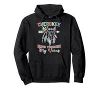 Cherokee Sangre Corre por mis Venas Camiseta Nativo Americano Sudadera con Capucha