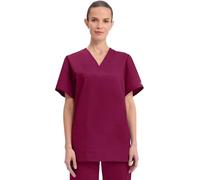 Cherokee Scrub-Top Originals - Cuello en V con 3 bolsillos para hombre - Vino - L, burdeos, L