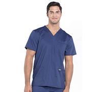 CHEROKEE Uniforme, Camiseta con Cuello en V para Hombre, Línea Revolution, Azul (Navy), S