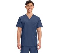 CHEROKEE Uniforme, Camiseta con Cuello en V para Hombre, Línea Revolution, Azul (Navy), XS