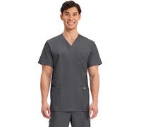CHEROKEE Uniforme, Camiseta con Cuello en V para Hombre, Línea Revolution, Gris (Peltro), XL