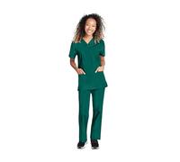 Cherokee - Uniforme, camiseta con cuello en V y pantalones unisex, línea Originals, talla S, color verde cazador, 18223