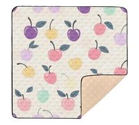 Cherries - Tapete de juego para el cuidado del bebé grande y resistente para el suelo, cómodo, plegable, para bebés y niños pequeños, 50 x 50 pulgadas, alfombras para jugar