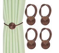 Cherrii Lazo de Cuerda for Cortina, 2 Pares Clips magnéticos for Ventana, Lazos creativos for decoración hogar y Oficina(Light Coffee)