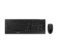 CHERRY B.UNLIMITED 3.0, Pack de Teclado y Ratón Inalámbricos, Distribución de Teclado Europeo QWERTY, Pilas Recargables, Rotulación de Teclas Resistente, Ángel Azul, Negro