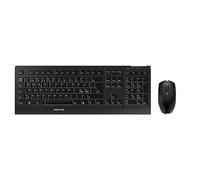 CHERRY B.UNLIMITED 3.0, Pack de Teclado y Ratón Inalámbricos, Distribución de Teclado Pan Nordic QWERTY, Pilas Recargables, Rotulación de Teclas Resistente, Ángel Azul, Negro