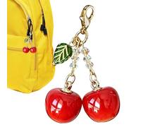 Cherry Bag Charm Women Cute Cherries Keychain Sparkling Purse Charms Pendant For Handbag Wallet Car Phone | Cute Fruit Jewelry Chain For Women Lady Girl Auto Phone Decor Travel Tote Backpack Pouch